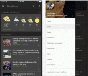 app Google Notizie e Meteo per iOS