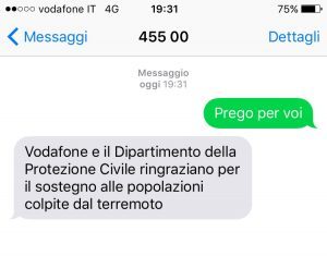 Terremoto SMS solidale